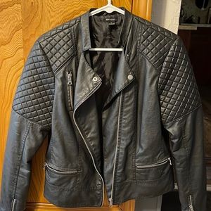 Black vinyl leather jacket